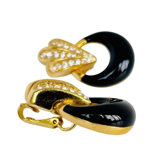 Christian Dior Vintage Grosse Gold Plated Clip-on Earrings - Picture 3 of 11